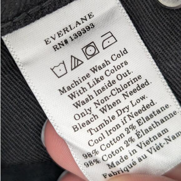 Everlane Women's The Original Cheeky High Rise Jeans Straight Leg Black Size 26 - Picture 5 of 8